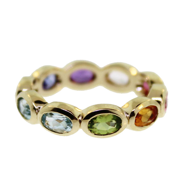 Oval Eternity Rainbow Ring
