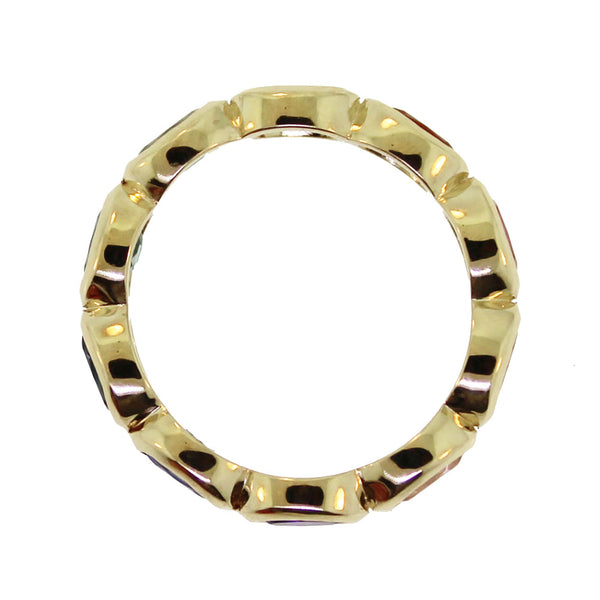 Oval Eternity Rainbow Ring