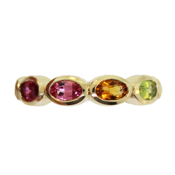 Oval Eternity Rainbow Ring