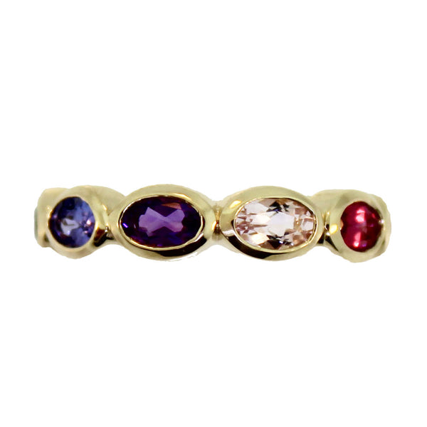 Oval Eternity Rainbow Ring