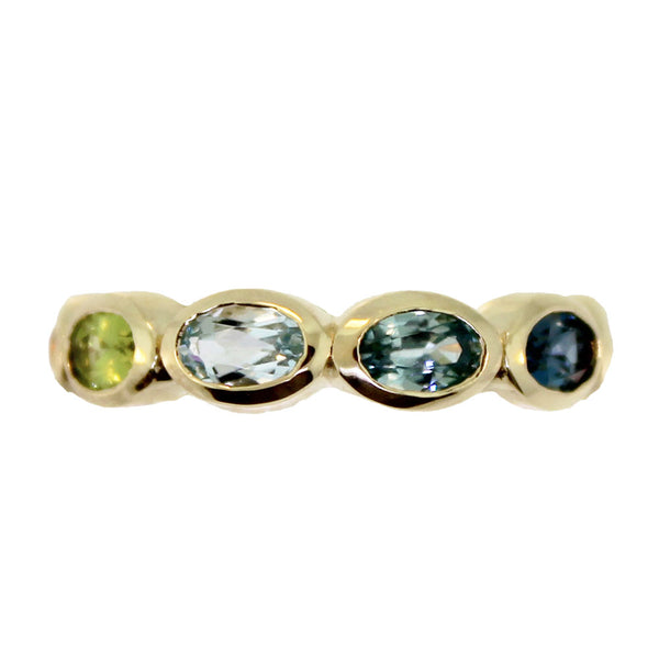Oval Eternity Rainbow Ring