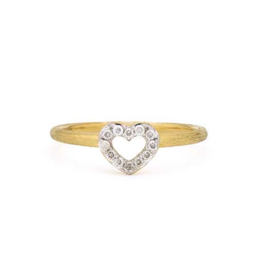 Petite Pave Diamond Open Heart Band