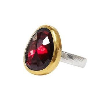 Organic Elements Amorphous Garnet Ring
