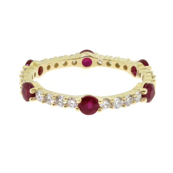 Ruby & Diamond Station Ring