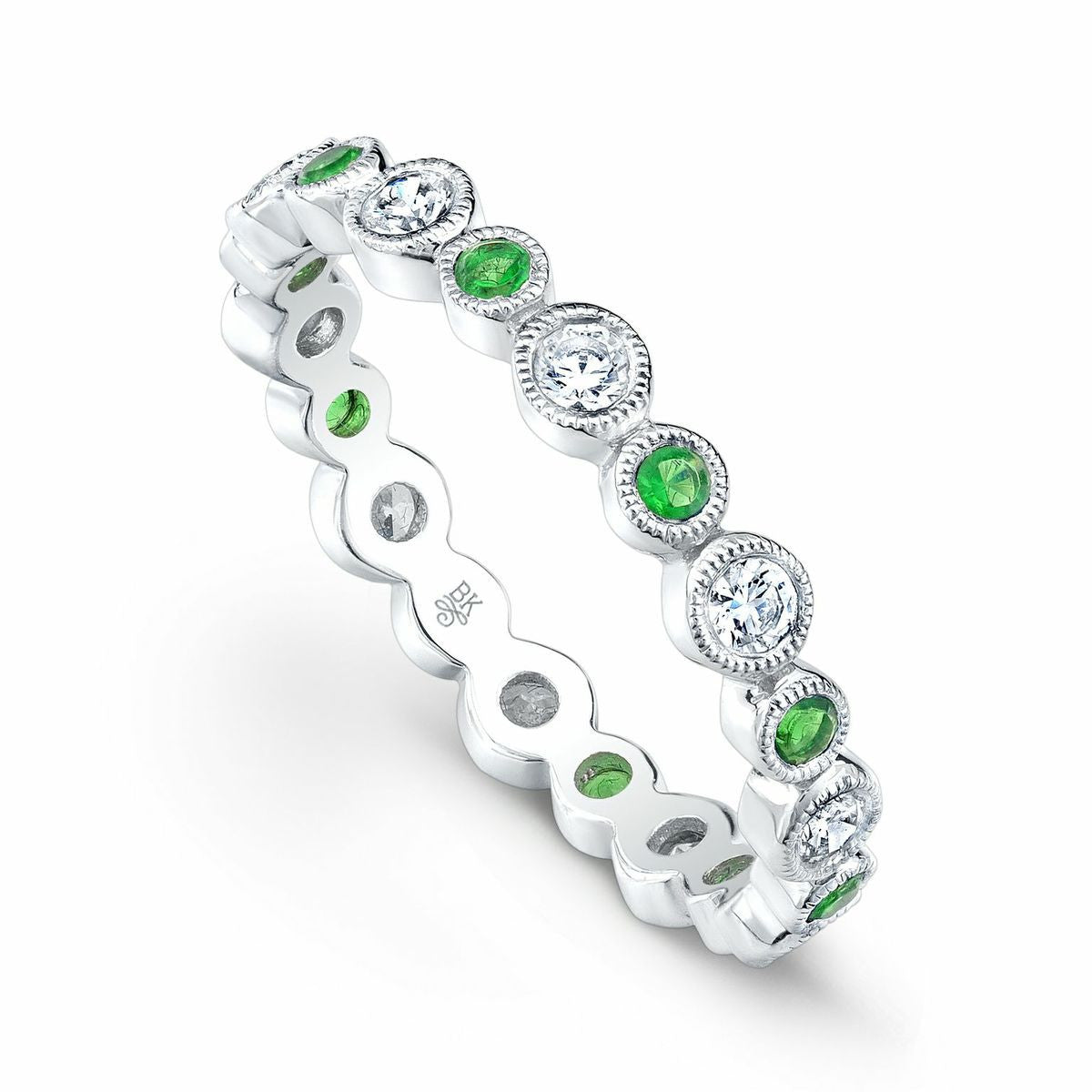 Diamond & Tsavorite Stacking Ring