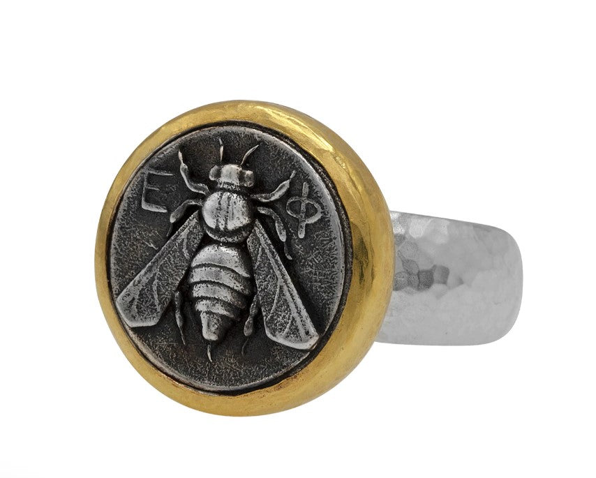 Coin Bee Emblem Ring