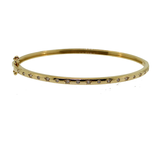 Alternating Diamond Star Hinge Bracelet