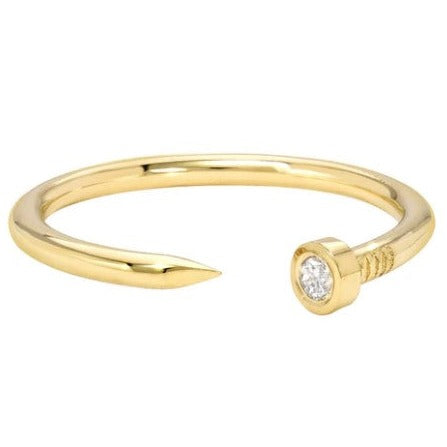 Diamond Nail Cuff Ring